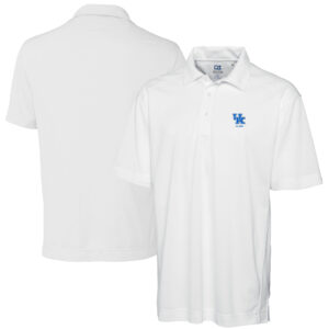 Men's Cutter & Buck  White Kentucky Wildcats Alumni Logo DryTec Genre Textured Solid Polo