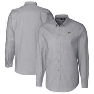 Men's Cutter & Buck  Charcoal Missouri Tigers Alumni Logo Stretch Oxford Long Sleeve Button-Down Shirt