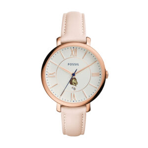 Women's Fossil  Gold Southwest Minnesota State Mustangs Jacqueline Date Blush Leather Watch