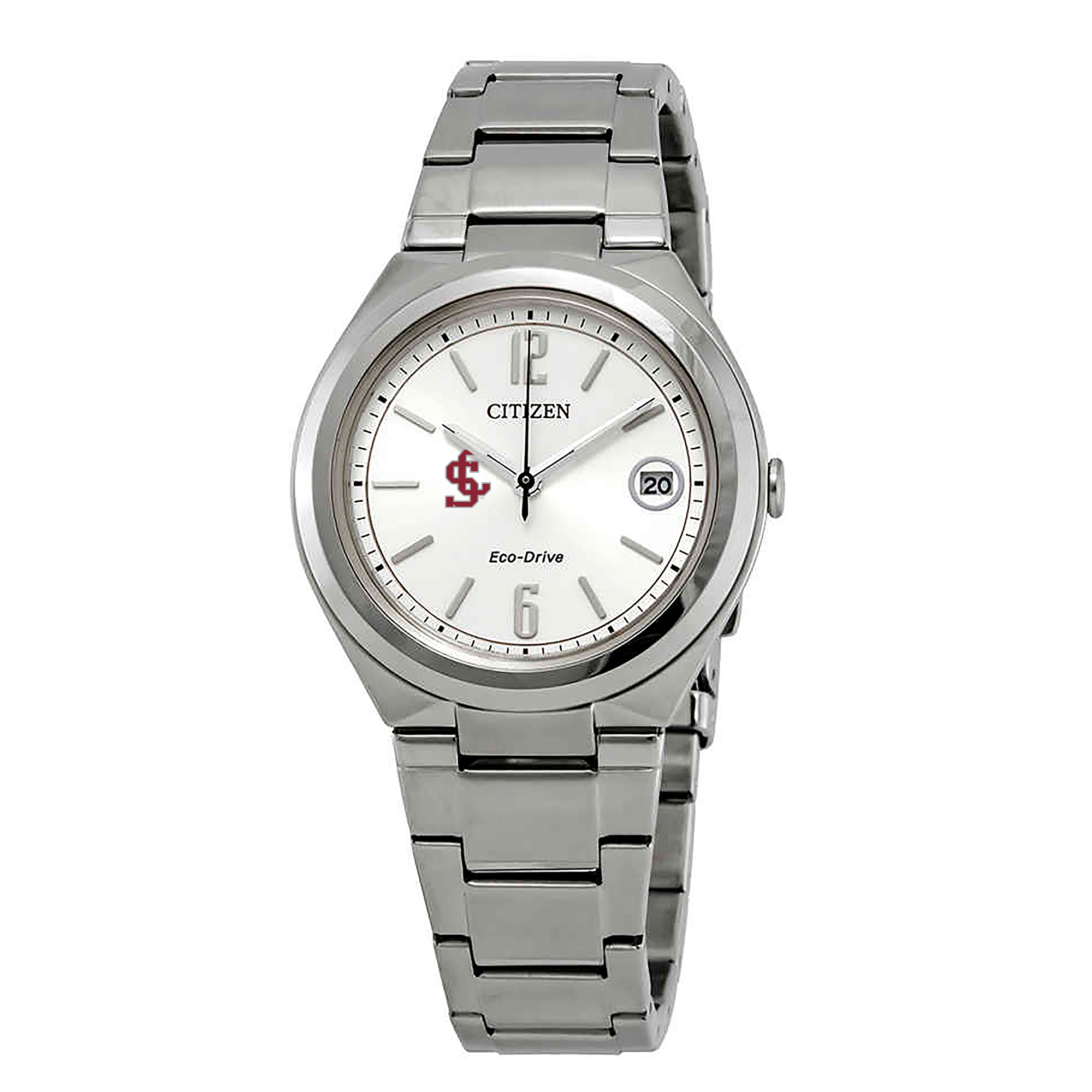 Women's Silver Santa Clara Broncos Eco-Drive Stainless Steel Watch