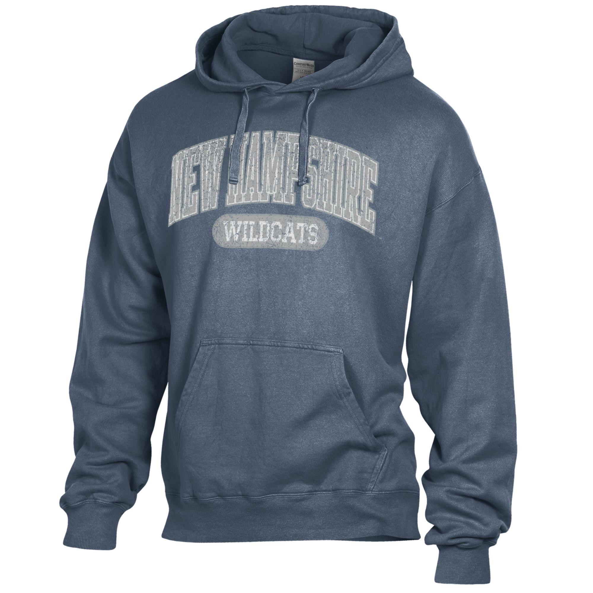 Men's Comfort Wash Navy New Hampshire Wildcats Lightweight Fleece Pullover Hoodie - Image 3