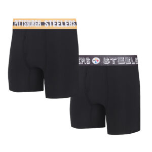 Men's Concepts Sport Pittsburgh Steelers Gauge Knit Boxer Brief Two-Pack