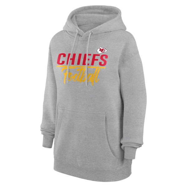 Women's G-III 4Her by Carl Banks  Heather Gray Kansas City Chiefs Graphic Fleece Pullover Hoodie - Image 6