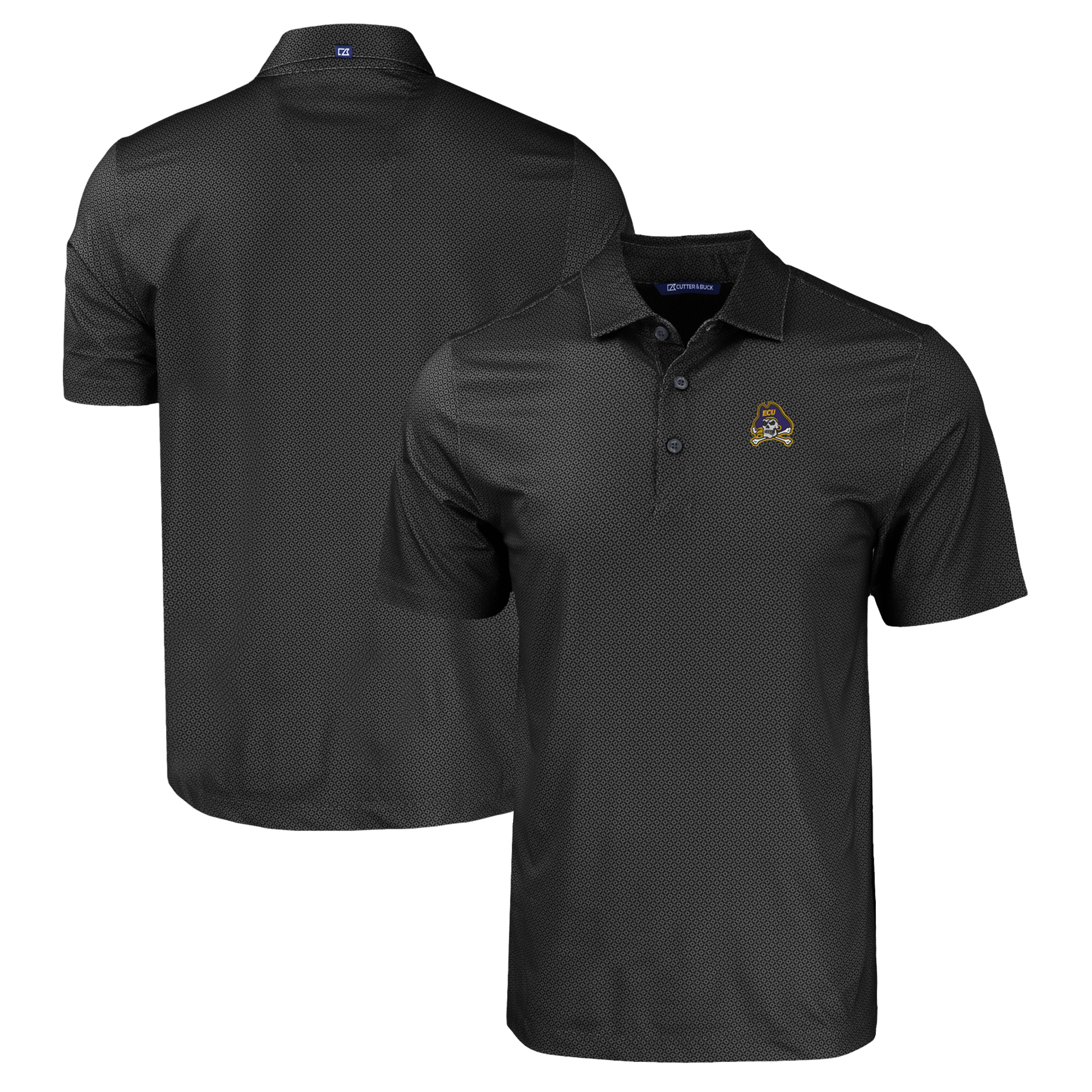 Men's Cutter & Buck Black ECU Pirates Pike Eco Tonal Geo Print Stretch Recycled Polo - Image 5