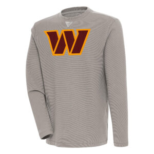 Men's Antigua  Oatmeal Washington Commanders Flier Bunker Pullover Sweatshirt