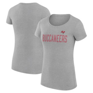 Women's G-III 4Her by Carl Banks Heather Gray Tampa Bay Buccaneers Dot Print Lightweight Fitted T-Shirt