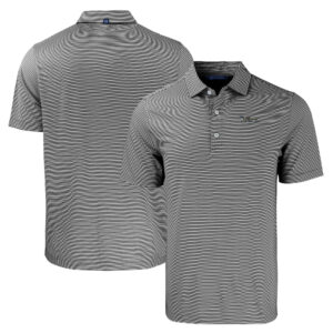 Men's Cutter & Buck  Black/White New York Jets Throwback Forge Eco Double Stripe Stretch Recycled Polo