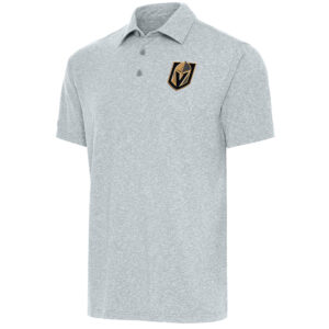 Men's Antigua  Heather Gray Vegas Golden Knights Par Polo