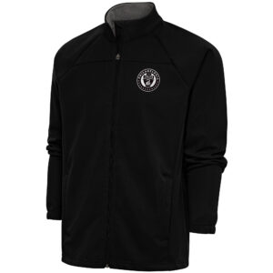 Men's Antigua  Black Philadelphia Union Brushed Metallic Links Full-Zip Golf Jacket