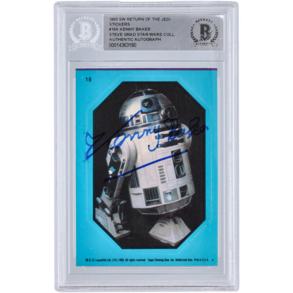 Kenny Baker Star Wars Autographed 1983 Topps Return of the Jedi Sticker #18A BGS Authenticated Card