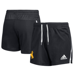 Women's adidas Black Wyoming Cowboys Sideline Team-Issued Shorts