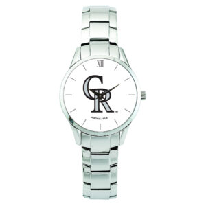 Men's  Silver Colorado Rockies Stainless Steel Bracelet Wristwatch