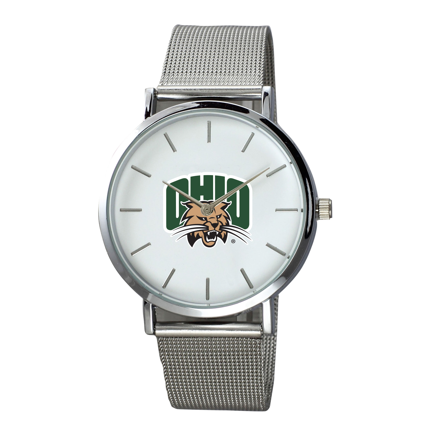 Men's Silver Ohio Bobcats Plexus Stainless Steel Watch