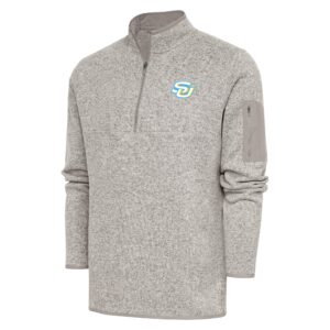 Men's Antigua  Oatmeal Southern University Jaguars Fortune Quarter-Zip Pullover Jacket