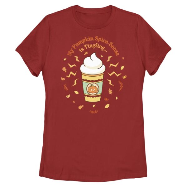 Women's Mad Engine  Red Marvel Pumpkin Spice Senses Graphic T-Shirt