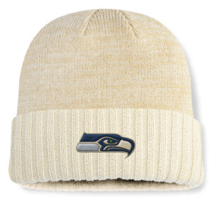 Men's Fanatics Cream Seattle Seahawks Block Cuffed Knit Hat