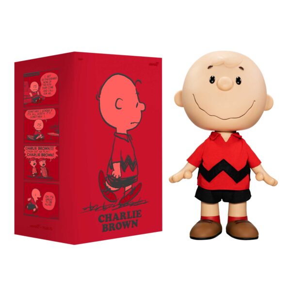 Super7 Peanuts Charlie Brown Red Shirt Supersize Vinyl Figure - Image 5
