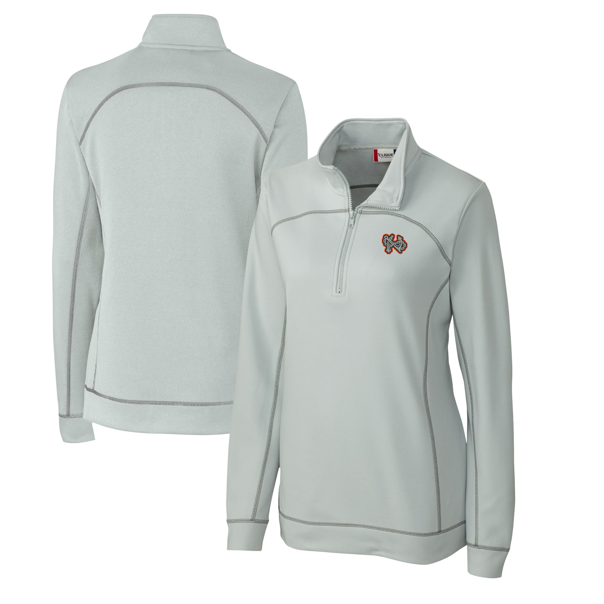 Women's Cutter & Buck Gray Norfolk Tides Clique Helsa Performance Half-Zip Sweatshirt - Image 2