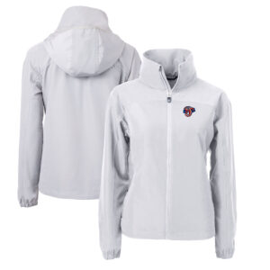 Women's Cutter & Buck  Gray Jacksonville Jumbo Shrimp Charter Eco Recycled Full-Zip Jacket