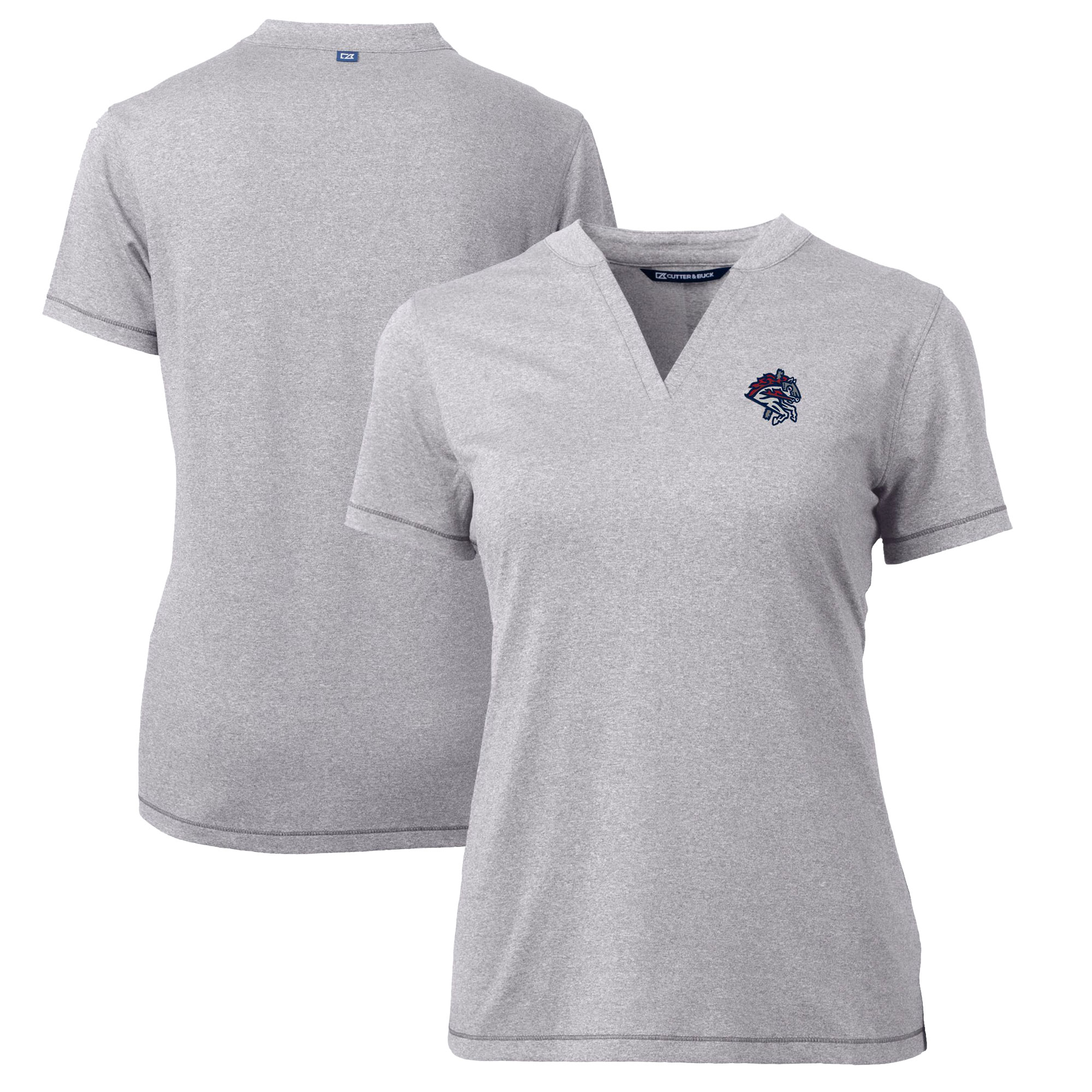 Women's Cutter & Buck Heather Gray Binghamton Rumble Ponies Forge DryTec Heathered Stretch Blade Top