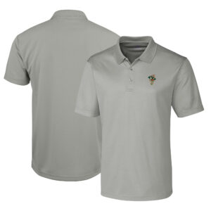 Men's Cutter & Buck  Silver Greensboro Grasshoppers  Clique Ice Pique Tech Polo