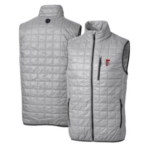 Men's Cutter & Buck Gray Fresno Grizzlies Rainier PrimaLoft Eco Insulated Full-Zip Puffer Vest