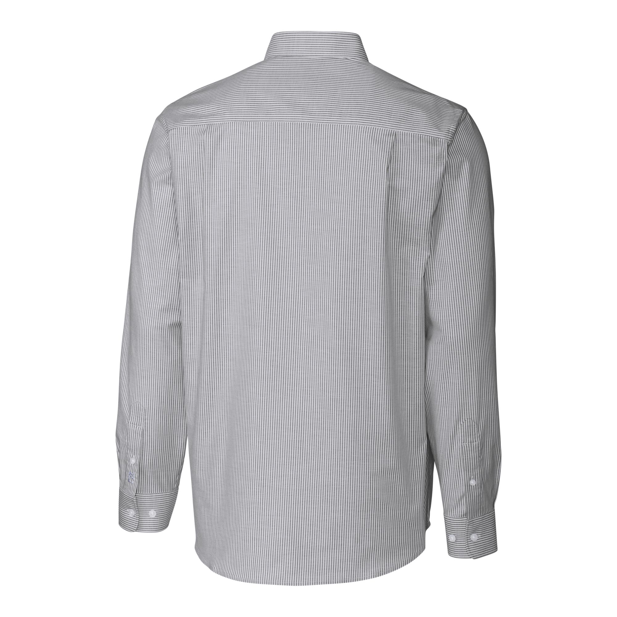 Men's Cutter & Buck Charcoal Norfolk Tides Oxford Stretch Stripe Long Sleeve Button-Down Dress Shirt - Image 4