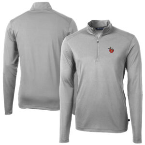 Men's Cutter & Buck Gray Fort Wayne TinCaps Virtue Eco Pique Recycled Quarter-Zip Pullover Top