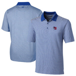Men's Cutter & Buck  Blue Buffalo Bisons Big & Tall Forge Tonal Stripe Stretch Polo