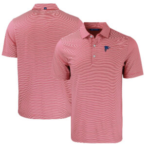 Men's Cutter & Buck Red Atlanta Falcons  Americana Forge Eco Double Stripe Stretch Recycled Polo