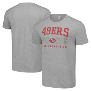 Men's Starter Heather Gray San Francisco 49ers Throwback Logo T-Shirt