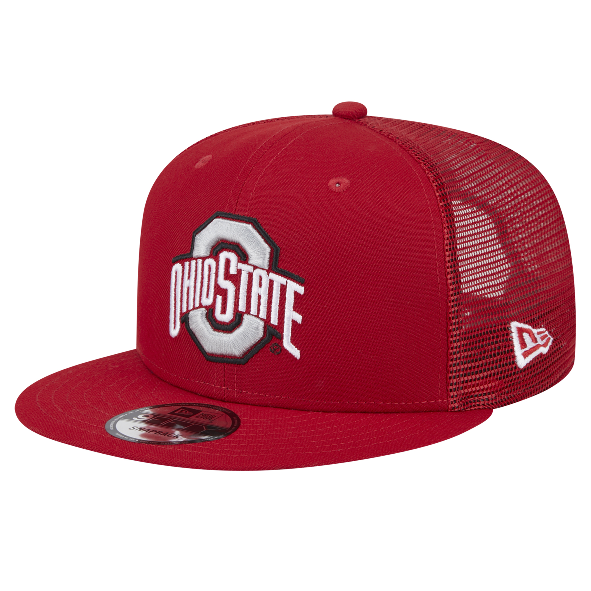 Men's New Era Scarlet Ohio State Buckeyes 9FIFTY Trucker Snapback Hat - Image 2