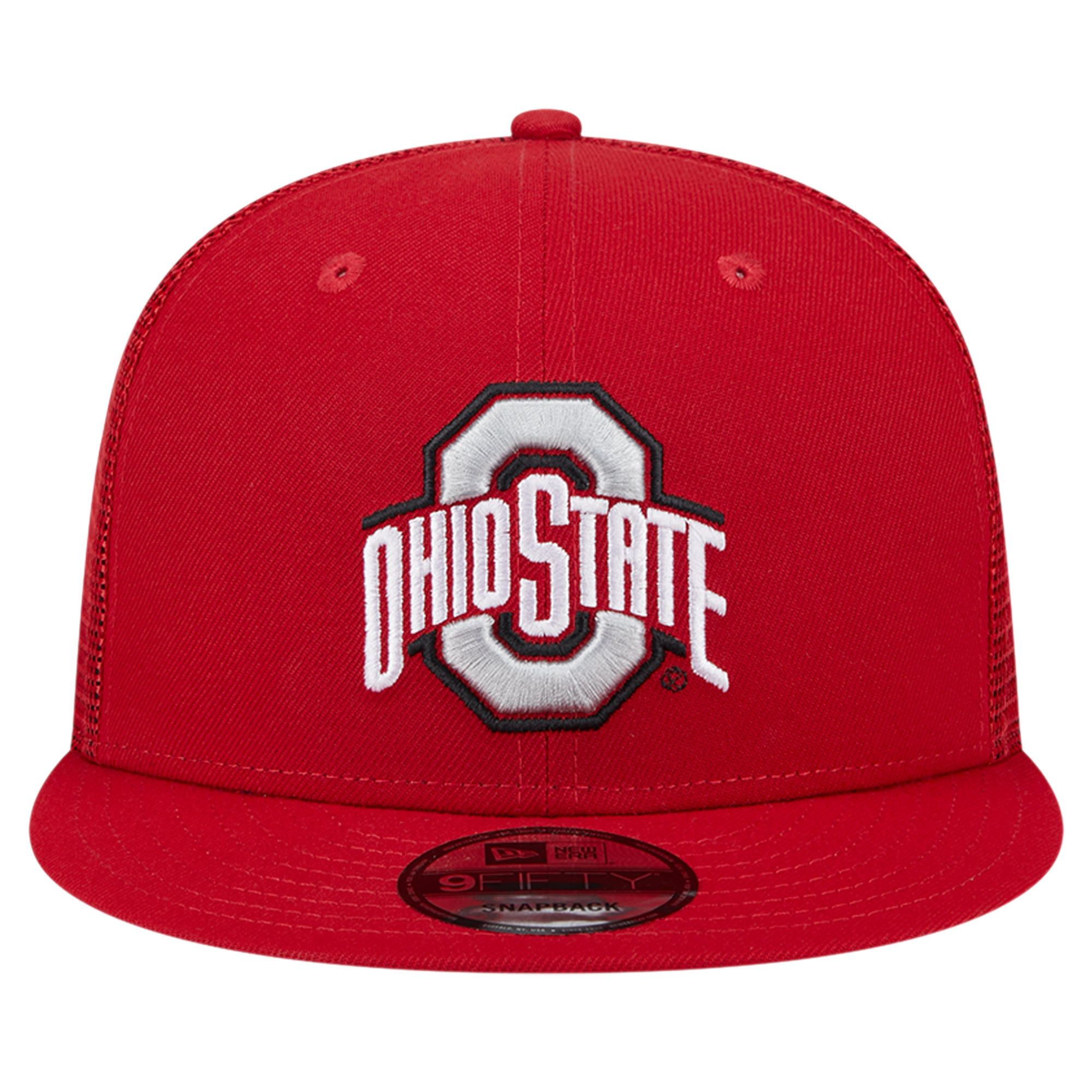 Men's New Era Scarlet Ohio State Buckeyes 9FIFTY Trucker Snapback Hat - Image 3