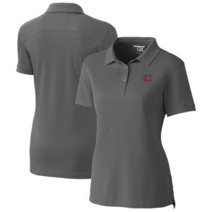 Women's Cutter & Buck Gray Cincinnati Reds City Connect DryTec Advantage Tri-Blend Pique Polo