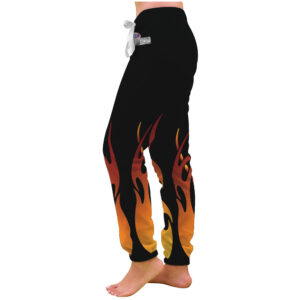 Girls Youth Vive La Fete Black NHRA Flames Jogger Pants
