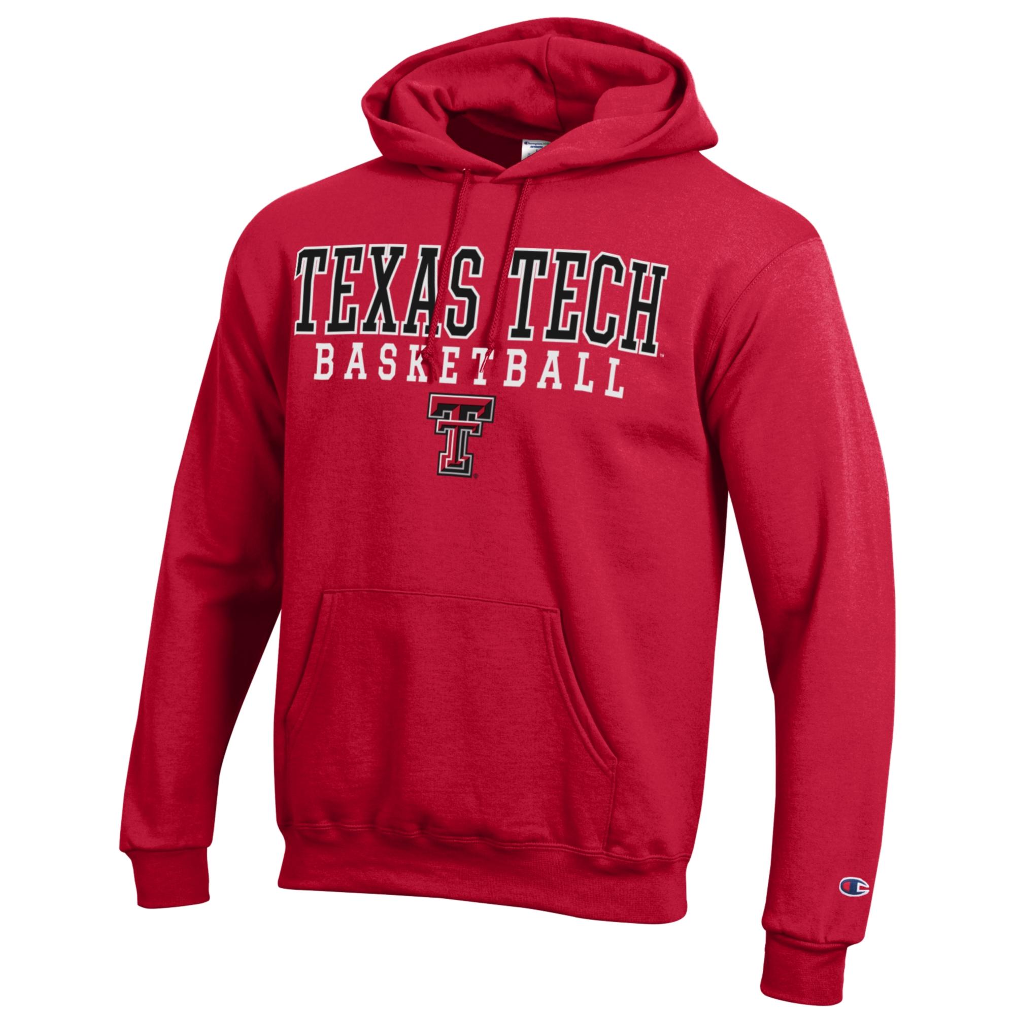 Men's Champion Red Texas Tech Red Raiders Basketball Stack Pullover Hoodie - Image 9