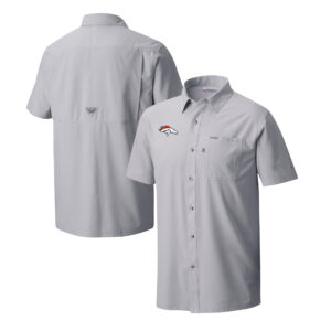 Men's Columbia  Gray Denver Broncos Slack Tide Omni-Wick Button-Up Camp Shirt