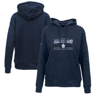 Women's Levelwear Navy Toronto Maple Leafs Retro Adorn Spellout Pullover Hoodie