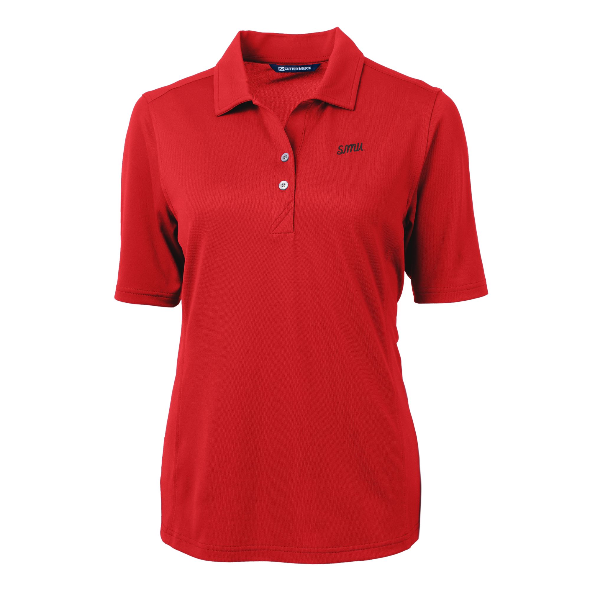 Women's Cutter & Buck Red SMU Mustangs Vault DryTec Virtue Eco Pique Recycled Polo - Image 6