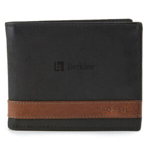 Fossil Black Berklee College of Music Quinn Flip ID Bifold Wallet