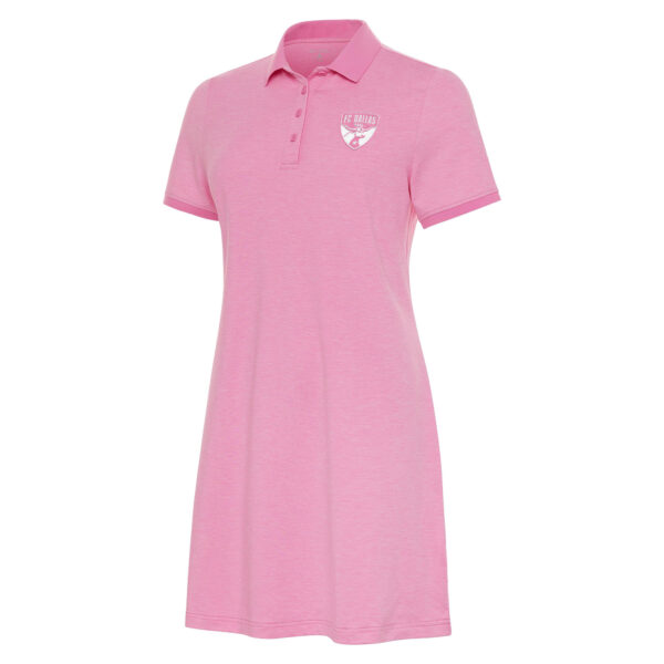 Women's Antigua Pink FC Dallas White Logo Play Through Polo Dress