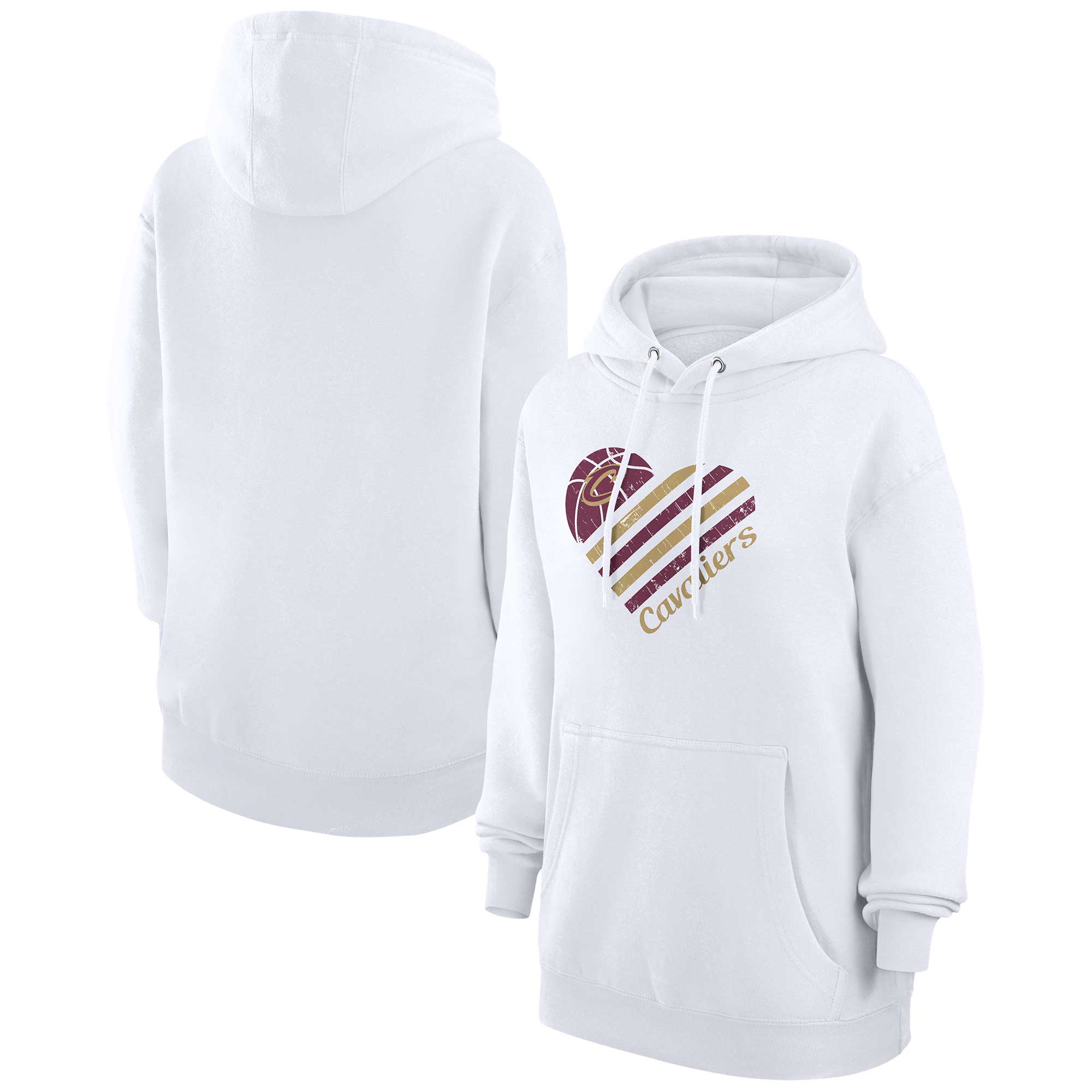 Women's G-III 4Her by Carl Banks White Cleveland Cavaliers Heart Pullover Hoodie - Image 5