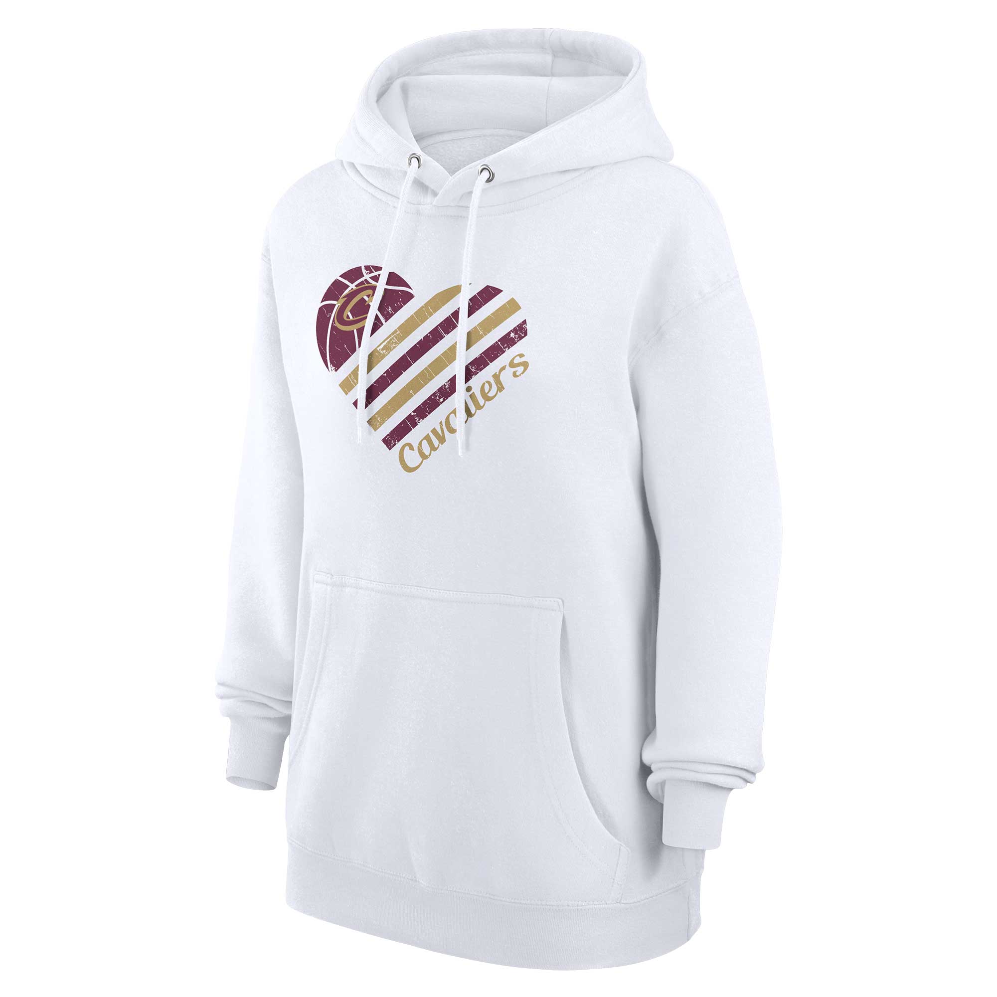 Women's G-III 4Her by Carl Banks White Cleveland Cavaliers Heart Pullover Hoodie - Image 3