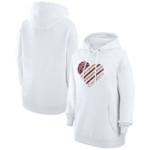 Women's G-III 4Her by Carl Banks  White Cleveland Cavaliers  Heart Pullover Hoodie