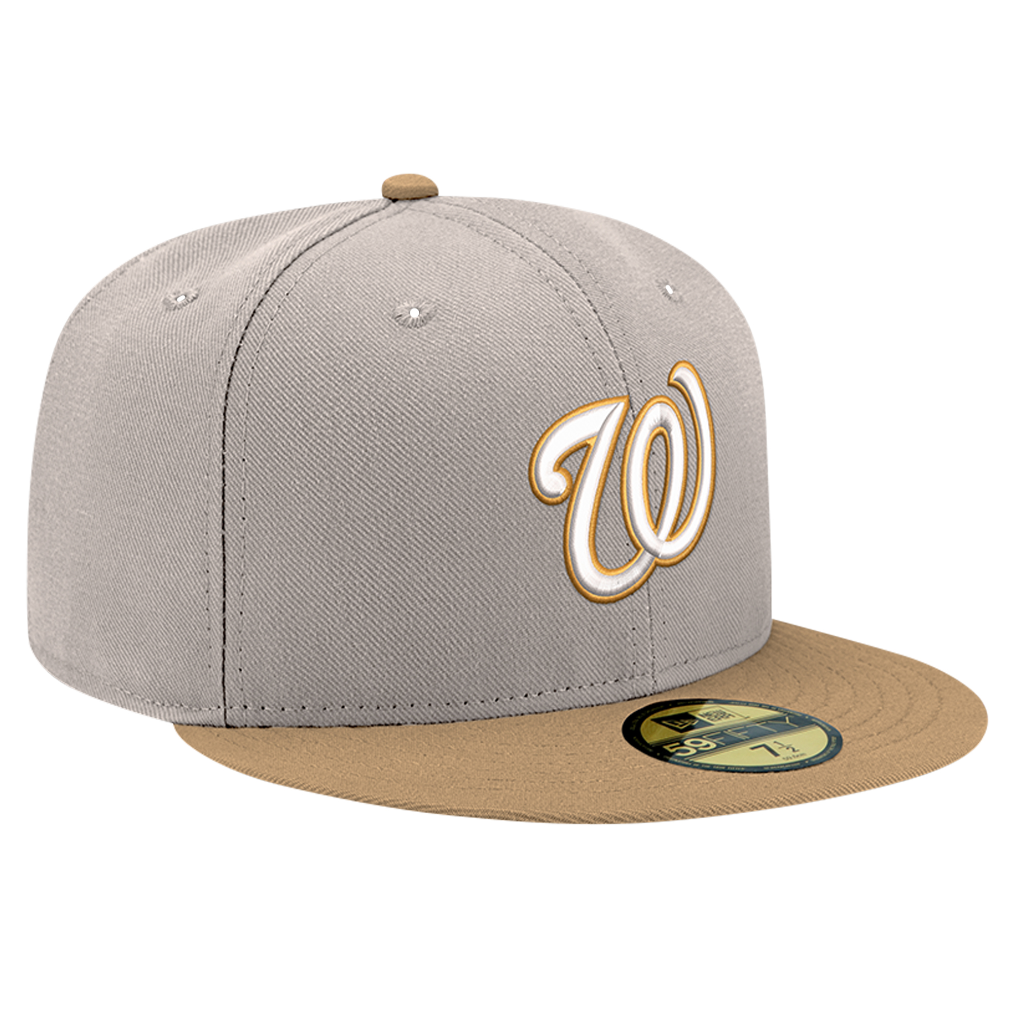 Men's New Era Khaki Washington Nationals Stone Panama 59FIFTY Fitted Hat - Image 8