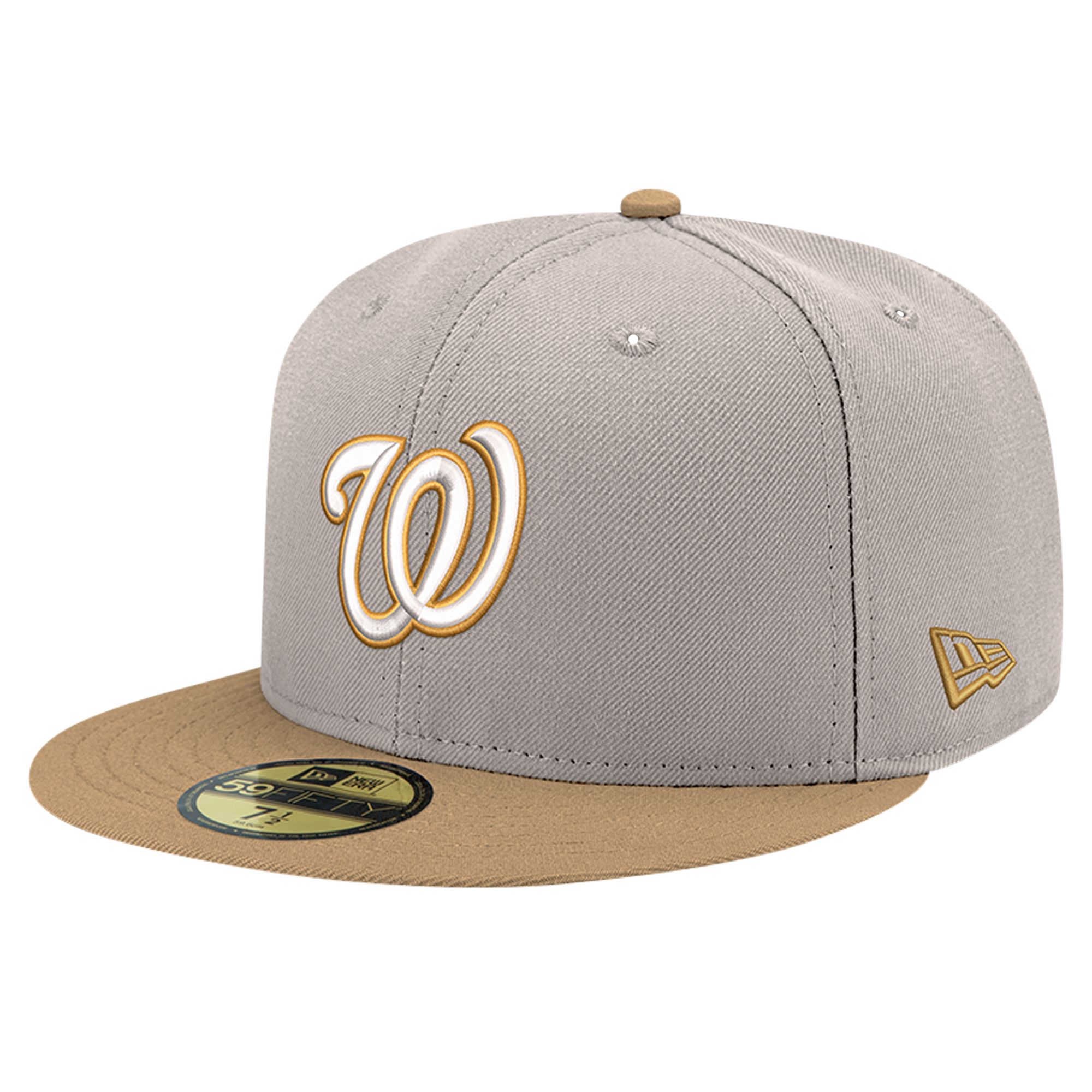Men's New Era Khaki Washington Nationals Stone Panama 59FIFTY Fitted Hat