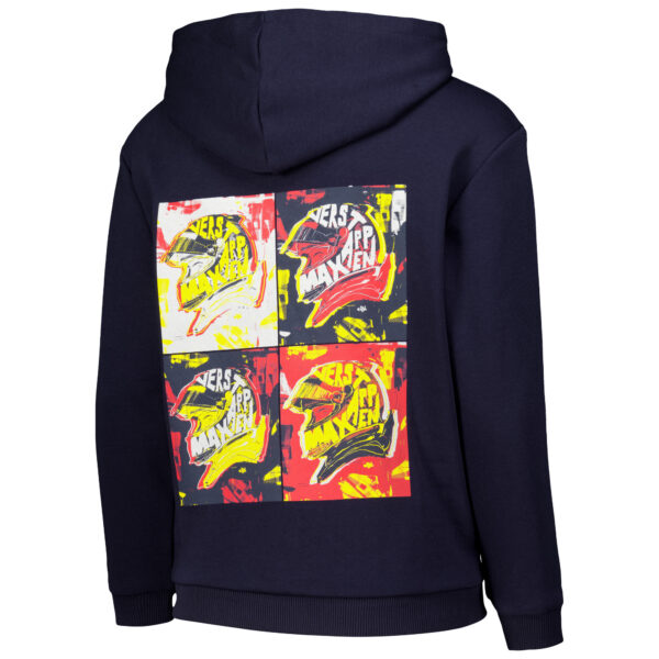 Youth Max Verstappen Navy Red Bull Racing Pop Art Oversized Pullover Hoodie - Image 10