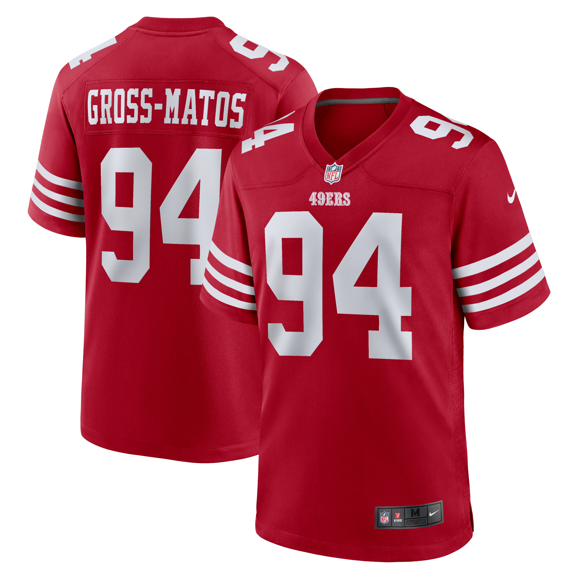 Men's Nike Yetur Gross-Matos Scarlet San Francisco 49ers Team Game Jersey - Image 2