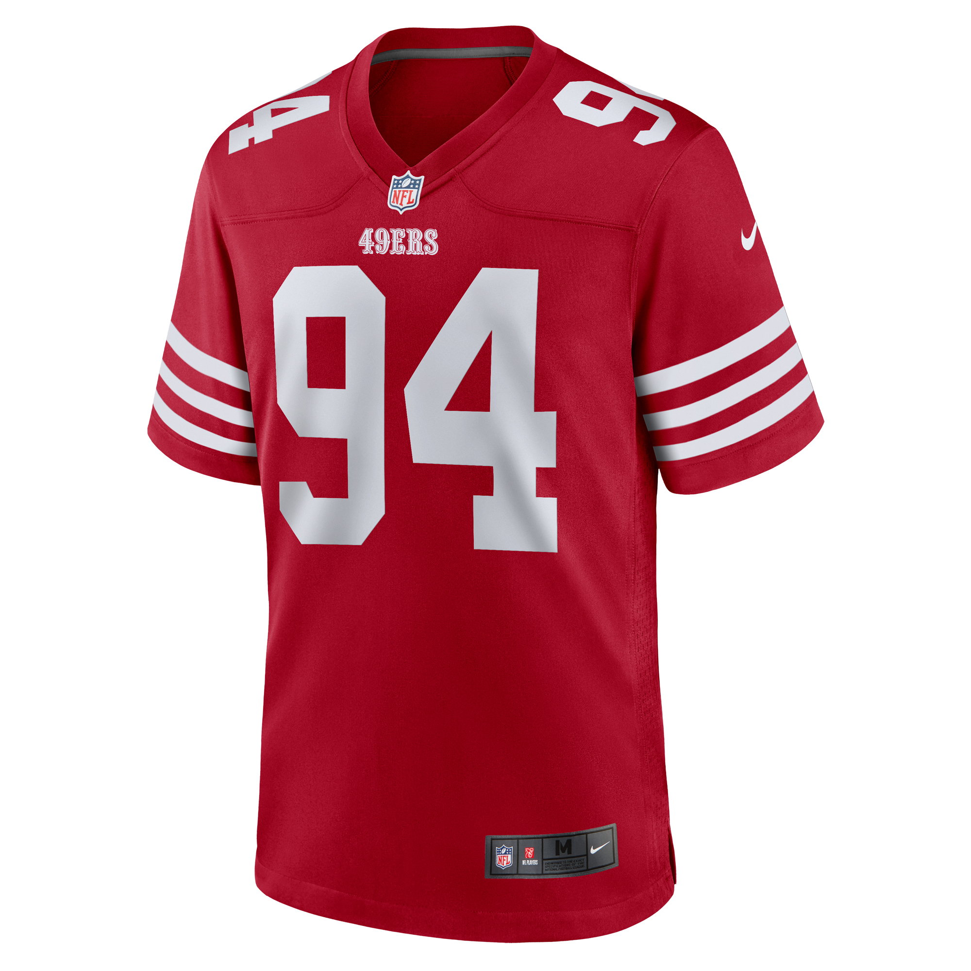 Men's Nike Yetur Gross-Matos Scarlet San Francisco 49ers Team Game Jersey - Image 3