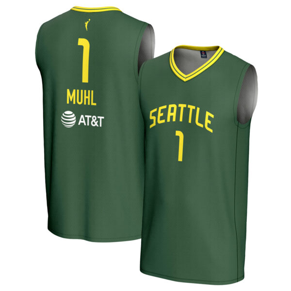 Youth GameDay Greats Nika Muhl Green Seattle Storm Lightweight Replica Basketball Jersey - Image 5